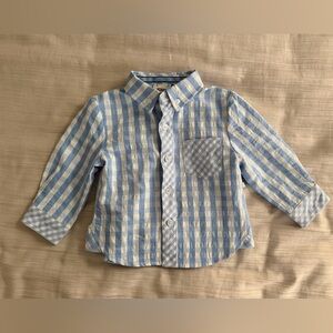 Blue Checkered Kids Button Down Shirt